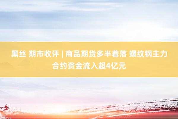 黑丝 期市收评 | 商品期货多半着落 螺纹钢主力合约资金流入超4亿元